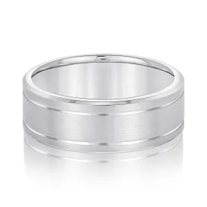 Men's Stylish Matte Band Double Groove