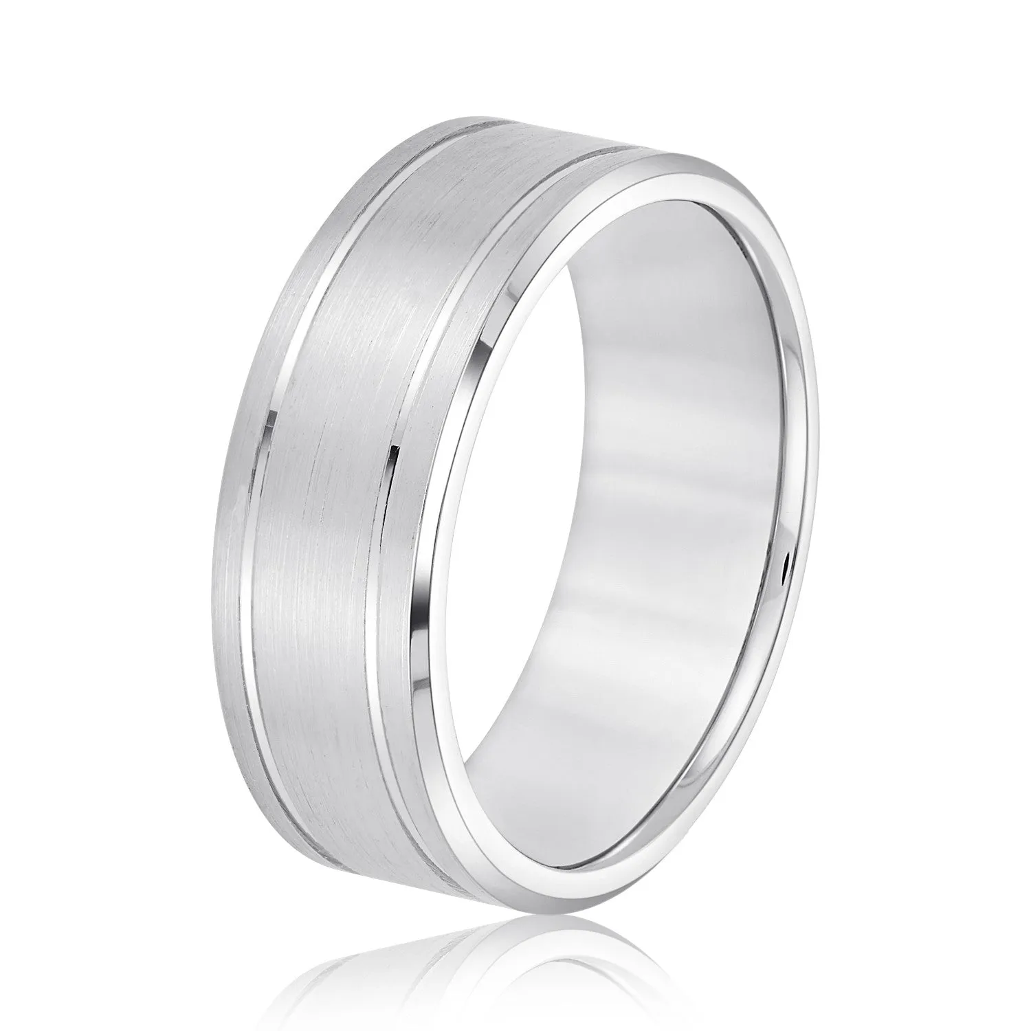 Men's Stylish Matte Band Double Groove