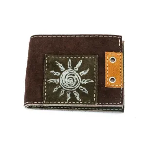 Men's Suede Leather Wallet - Brown Exterior