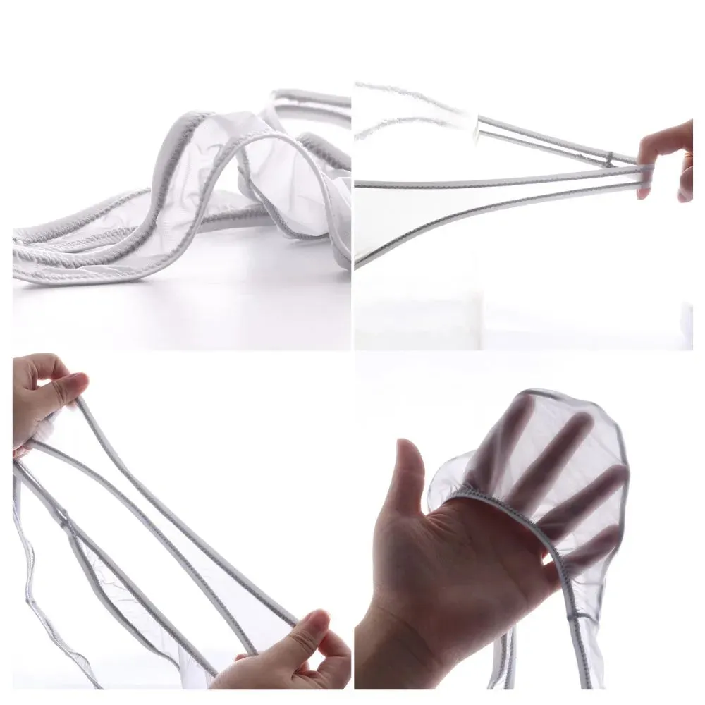 Men's Ultra Thin See-through Ice Silk Thongs Up to Size XXL (5-Pack) JEWYEE 828