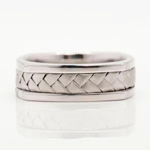 Men's Wedding Band in 14k White Gold