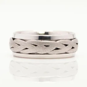 Men's Wedding Band in 14k White Gold