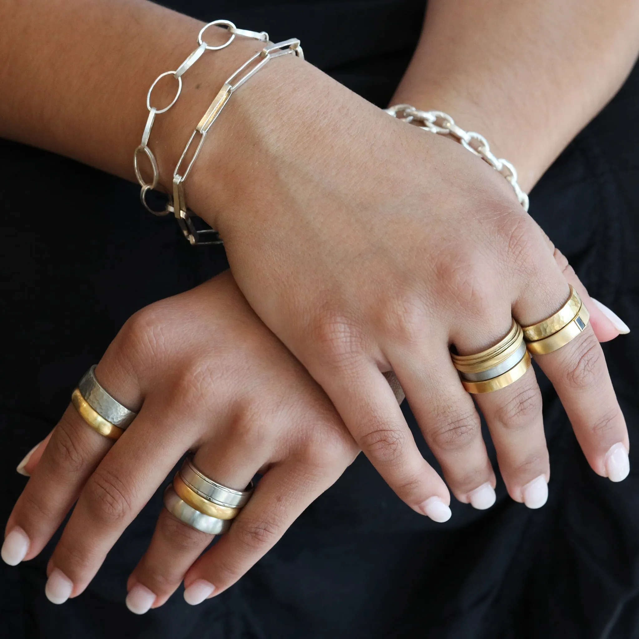 Men’s White Gold "Straight Edge" Band