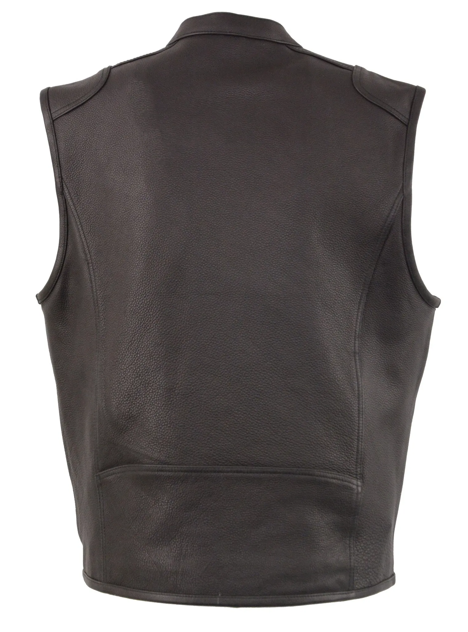Men's Zipper front leather vest with Cool tec designed & 2 gun pockets