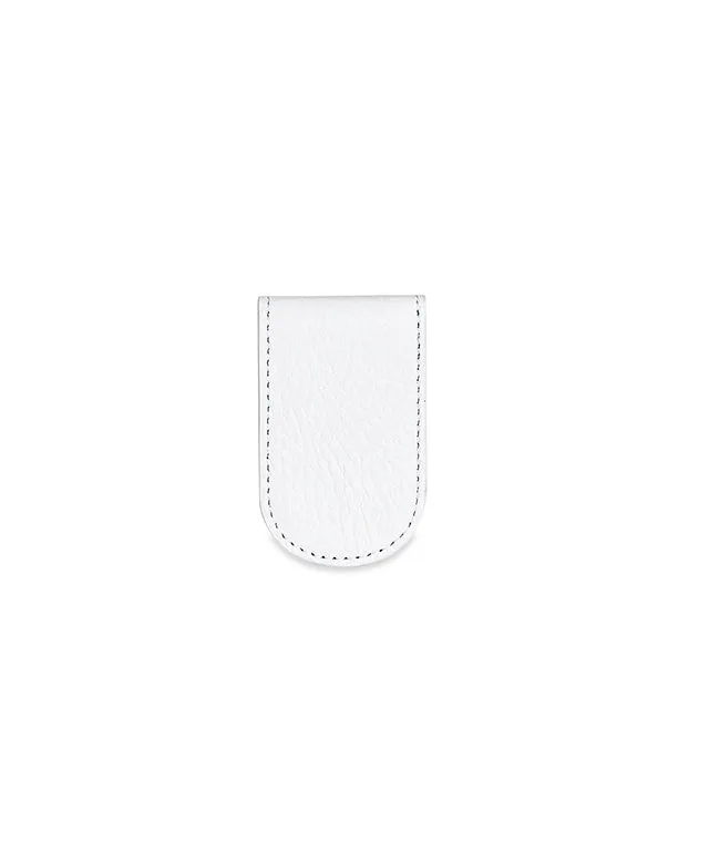 Monster G Italian Genuine Leather Golf & Daily Money Clip White