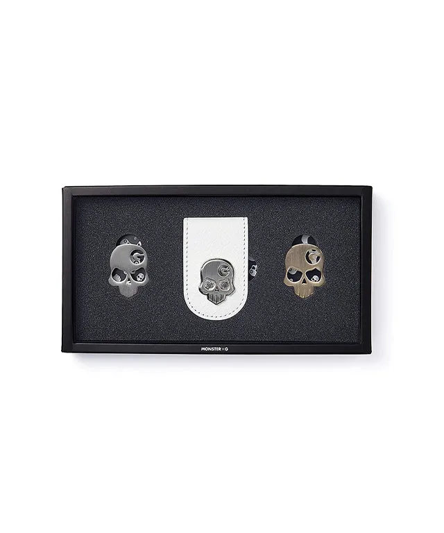 Monster G Italian Genuine Leather Golf & Daily Money Clip White