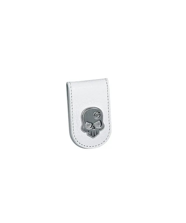 Monster G Italian Genuine Leather Golf & Daily Money Clip White