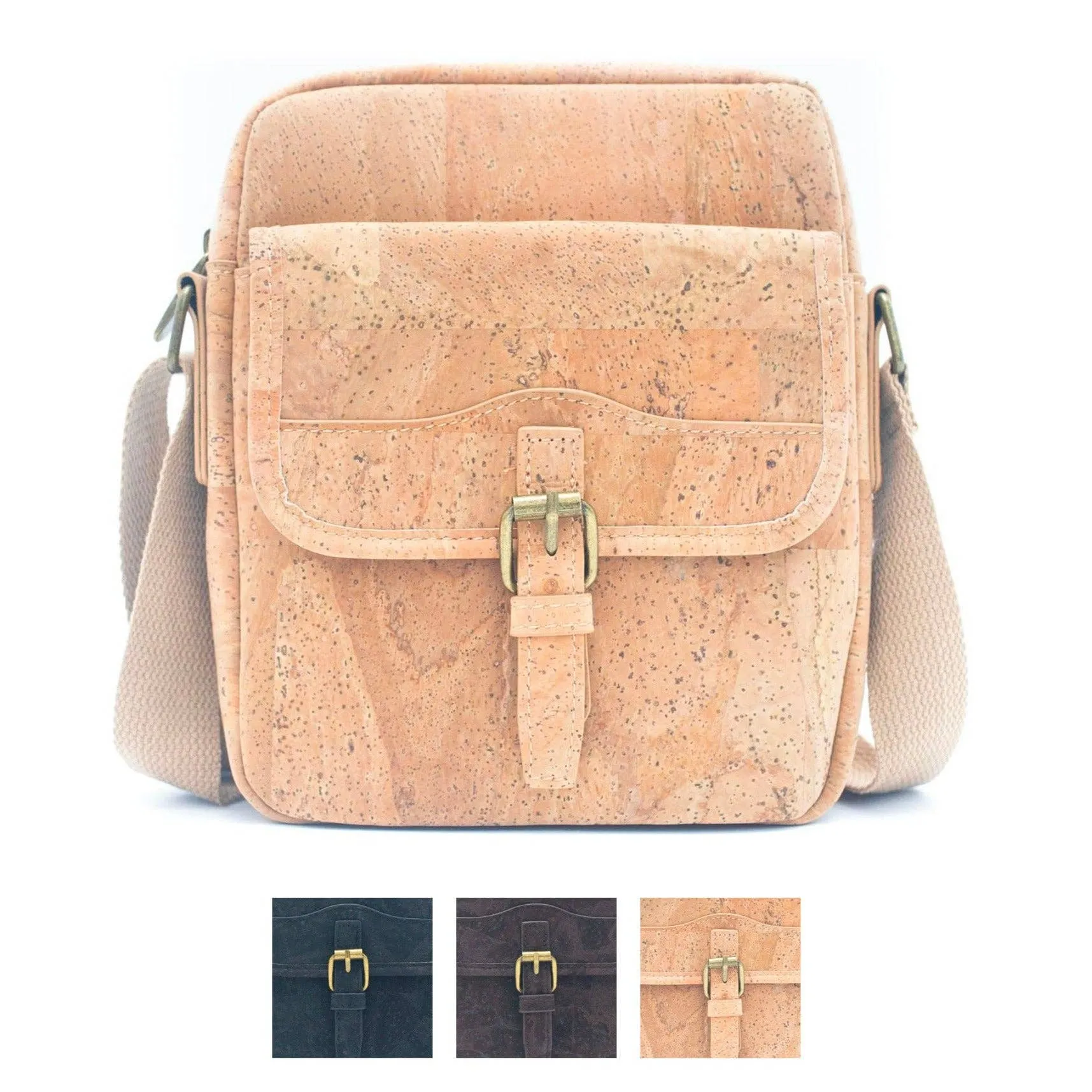Natural Cork Men's Crossbody Bag Magnetic Closure BAG-2272