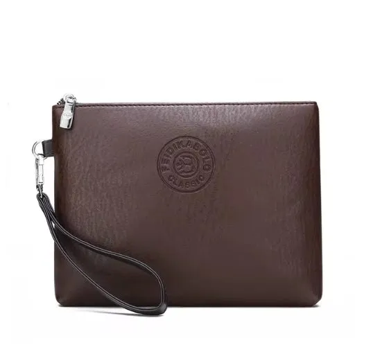 New Business Style Men's Clutch Large Wallet Soft Leather Male Wristlet Pack Bag Elegant Leisure Stylish Hand Bags Man Pouch