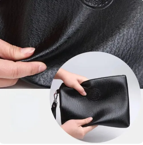 New Business Style Men's Clutch Large Wallet Soft Leather Male Wristlet Pack Bag Elegant Leisure Stylish Hand Bags Man Pouch
