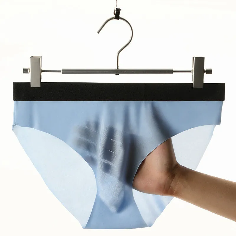 New Ice Silk Seamless Solid Color Men's Brief