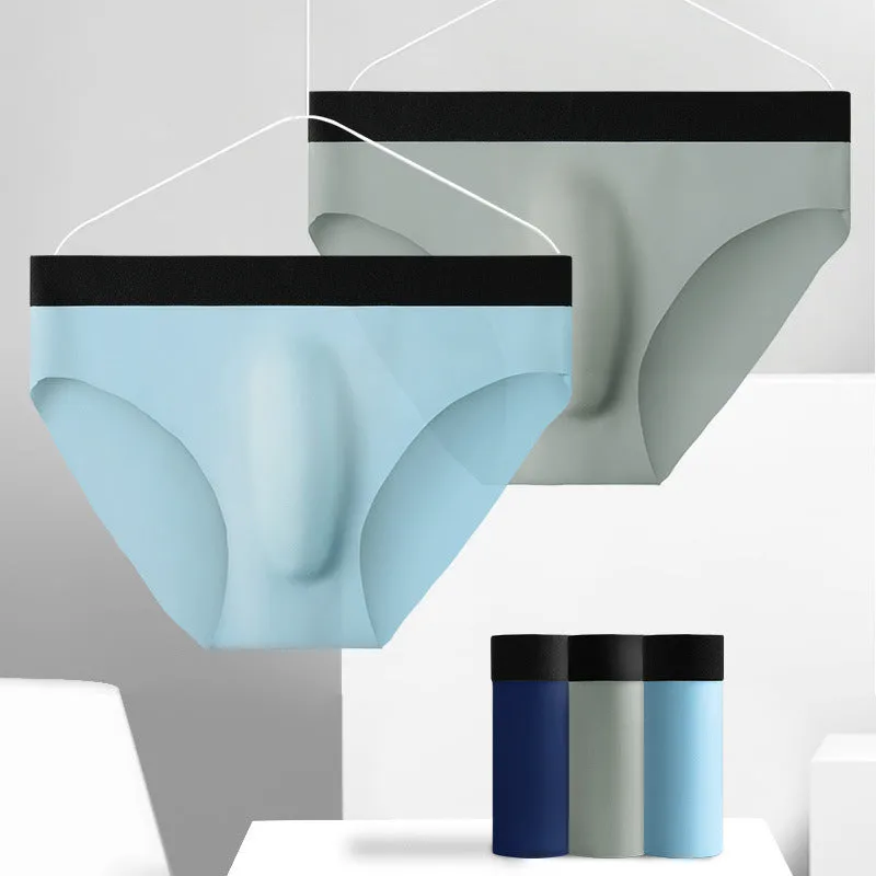New Ice Silk Seamless Solid Color Men's Brief