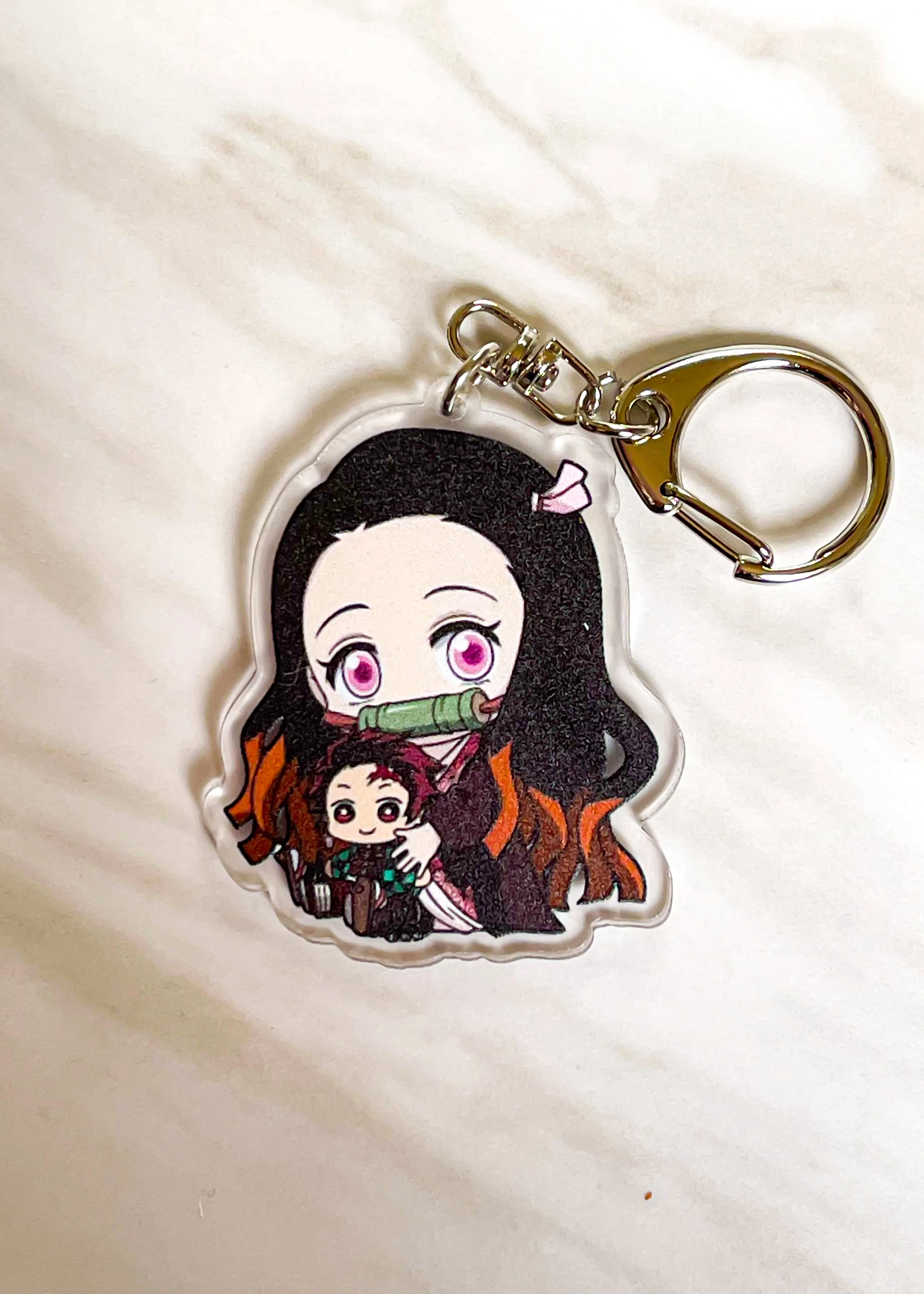 Nezuko Holding Tanjiro Keychain