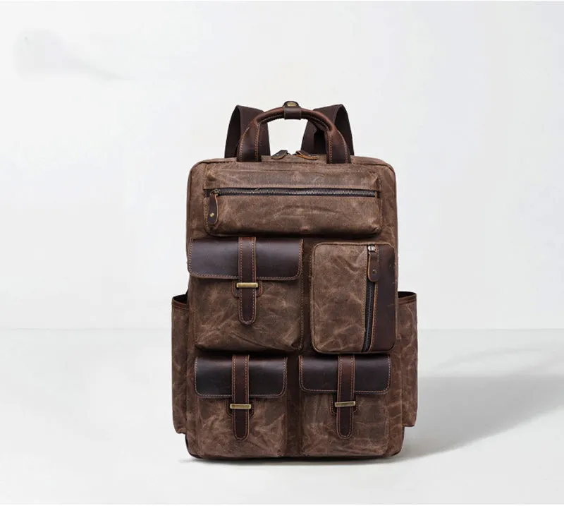 【PDF Pattern】Oil wax canvas bag backpack for men's travel retro canvas bag / backpack pattern