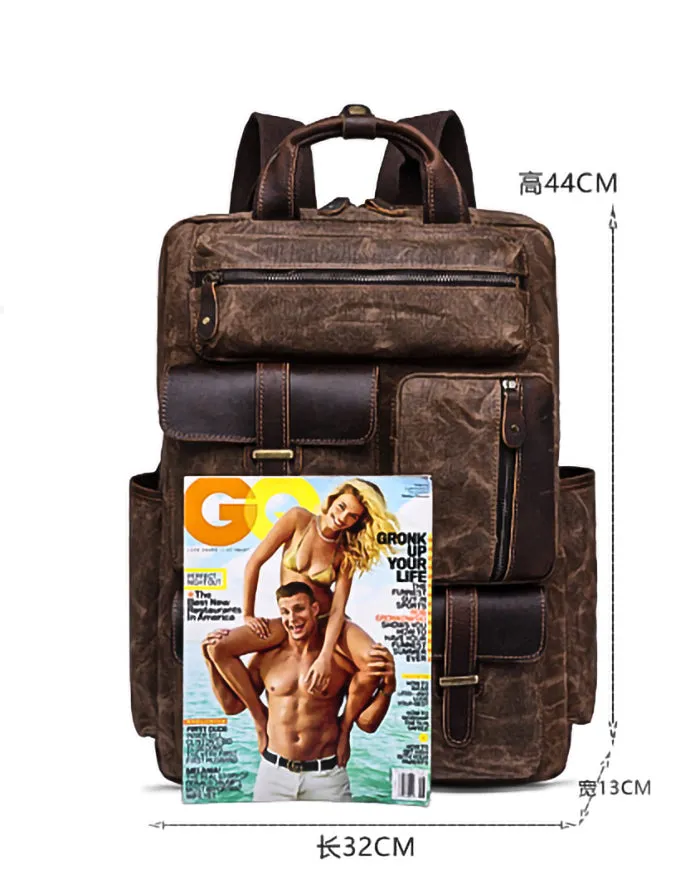 【PDF Pattern】Oil wax canvas bag backpack for men's travel retro canvas bag / backpack pattern