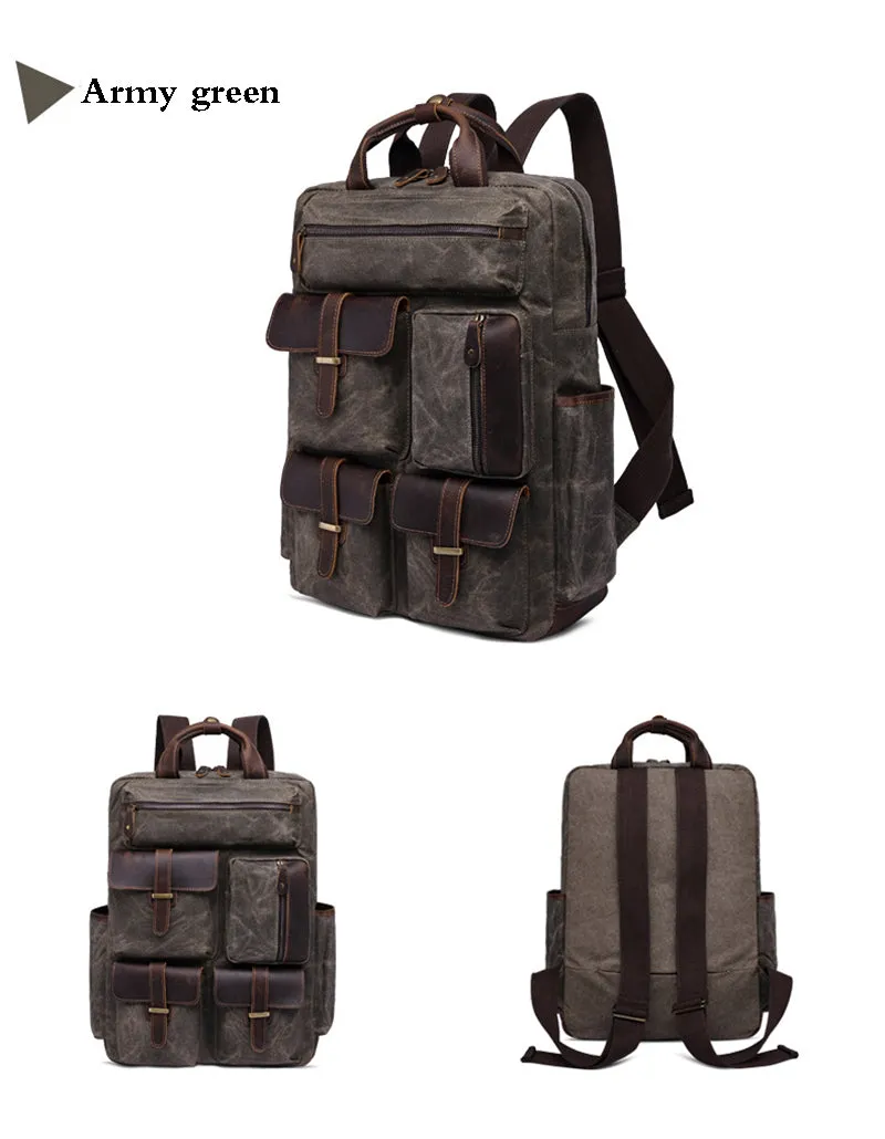 【PDF Pattern】Oil wax canvas bag backpack for men's travel retro canvas bag / backpack pattern