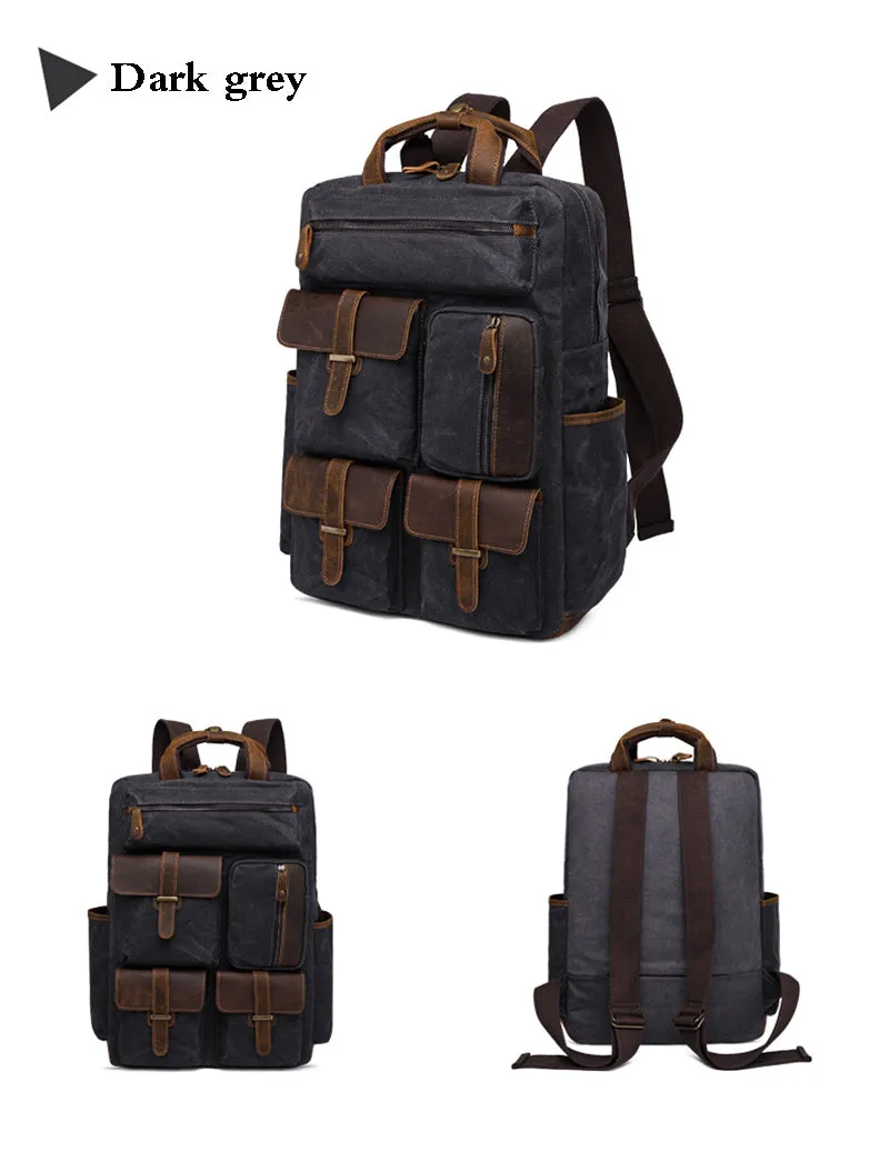 【PDF Pattern】Oil wax canvas bag backpack for men's travel retro canvas bag / backpack pattern