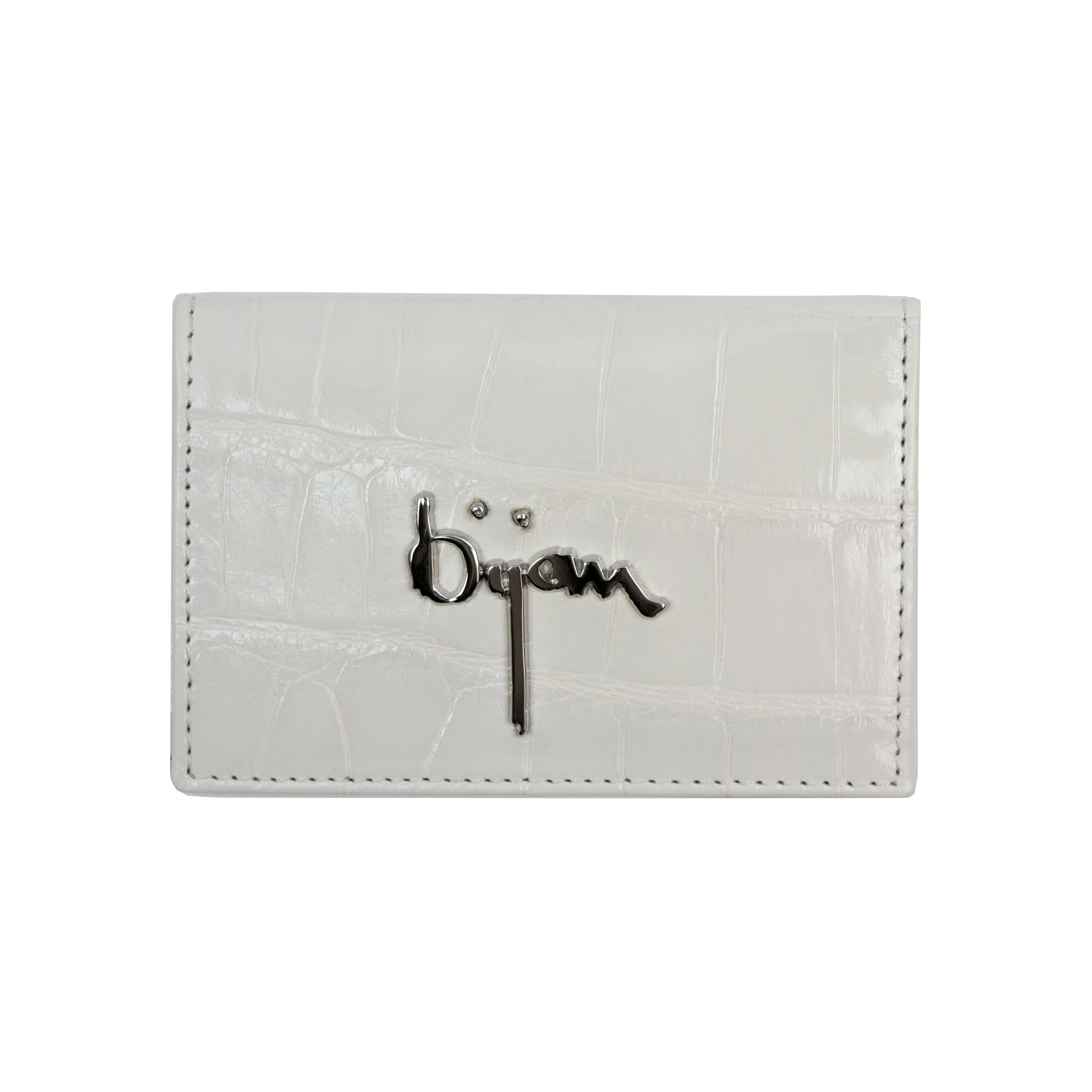 Pearl White Alligator Card Holder