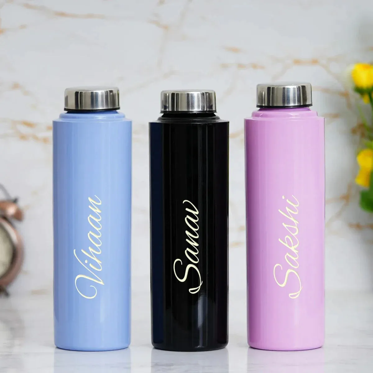 Personalised Black Classic Smart Bottle (1 Litre), Stainless Steel Mug & All in One Men's Combo (2 pcs) - Black