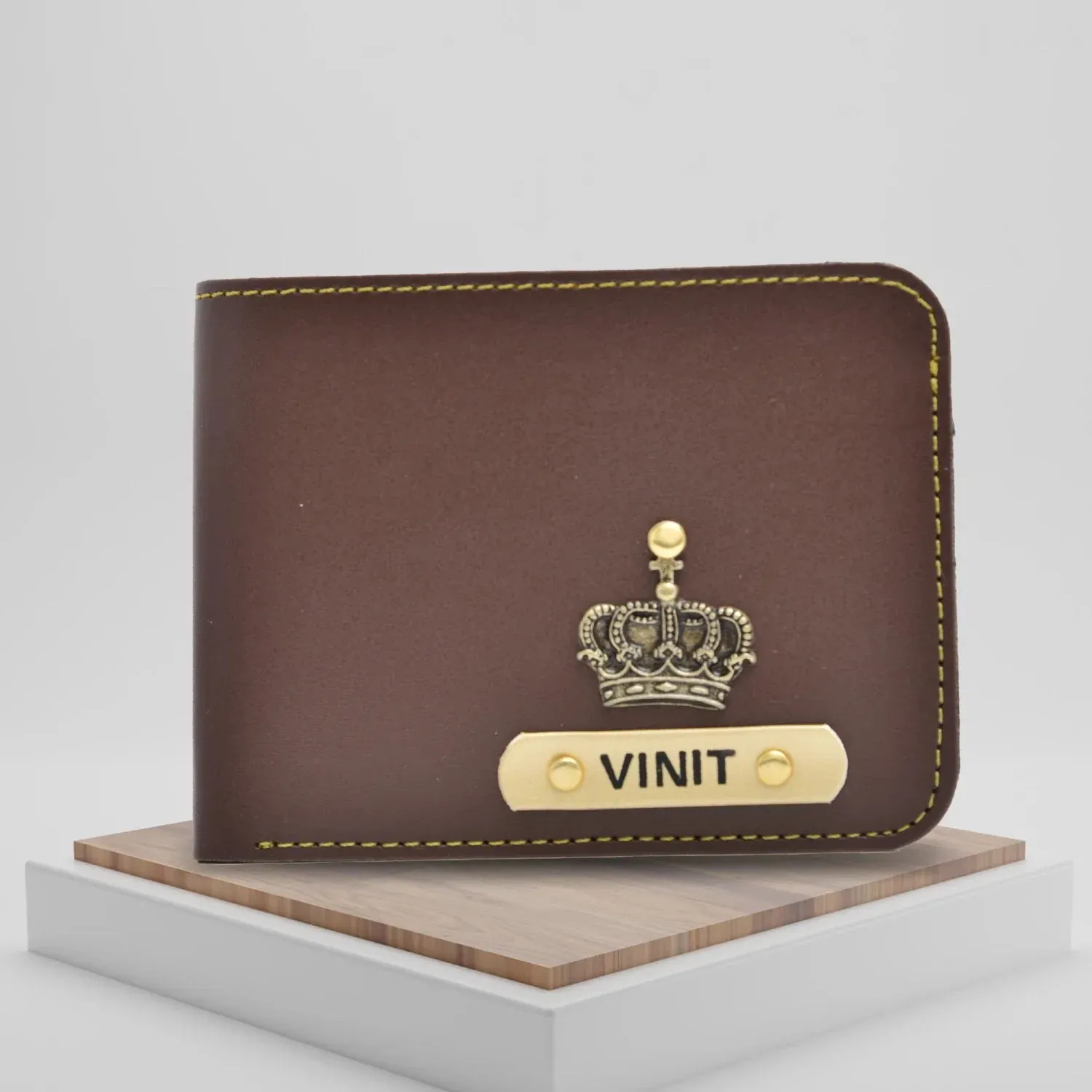 Personalized Men's Wallet - Brown