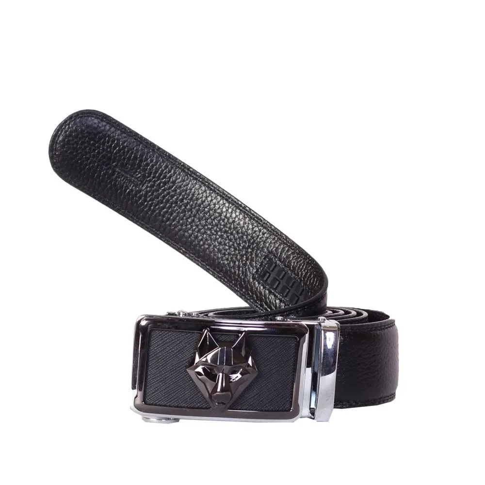 Philipp Plein Men's Cat Head Leather Belt – Black
