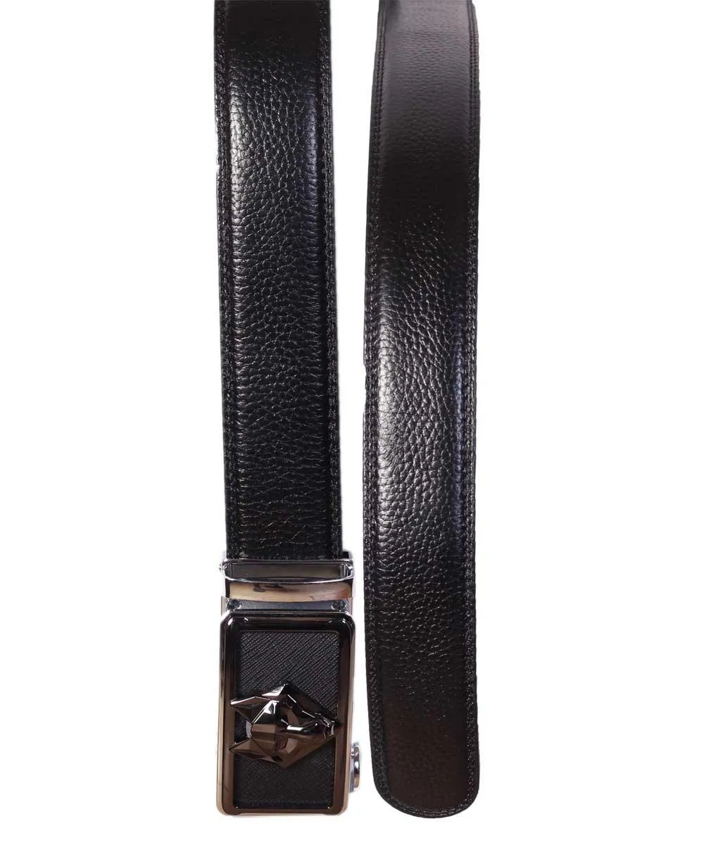 Philipp Plein Men's Cat Head Leather Belt – Black