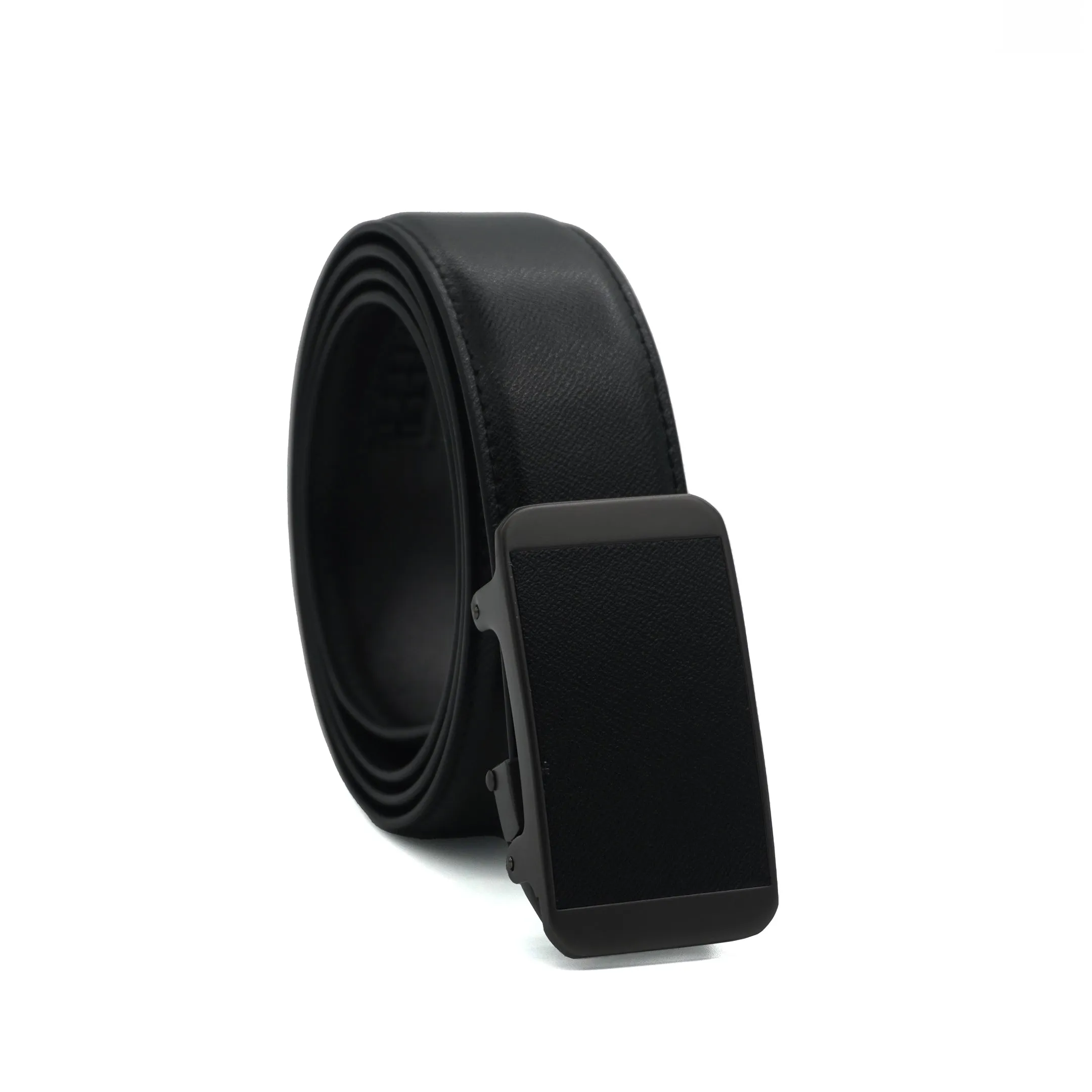Picard Hamburg Autolock Solid Buckle 35mm Men's  Leather Belt (Black)