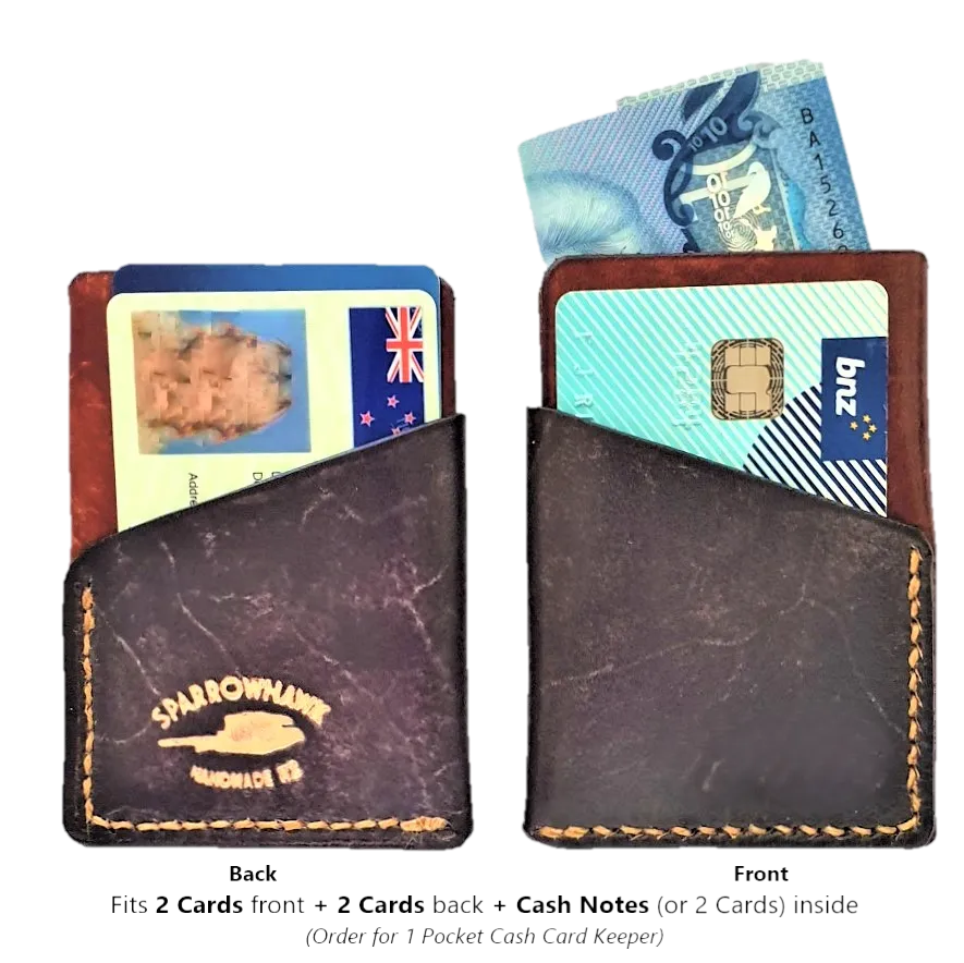 Pocket Card & Cash Keeper - Tan & Black - Next Day Shipping