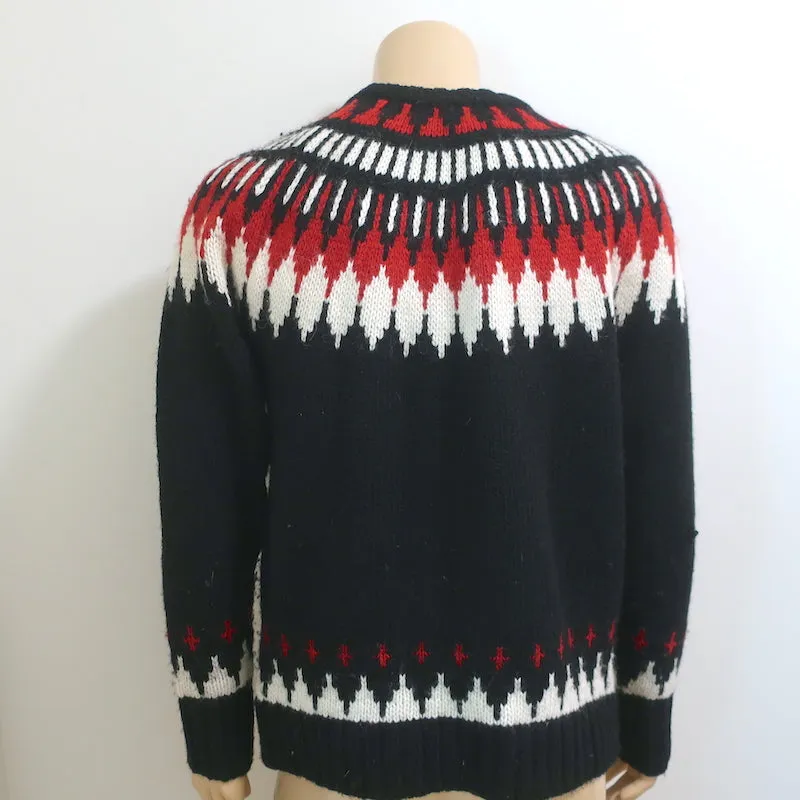 Polo Ralph Lauren Fair Isle Sweater Black Wool-Alpaca Size Medium