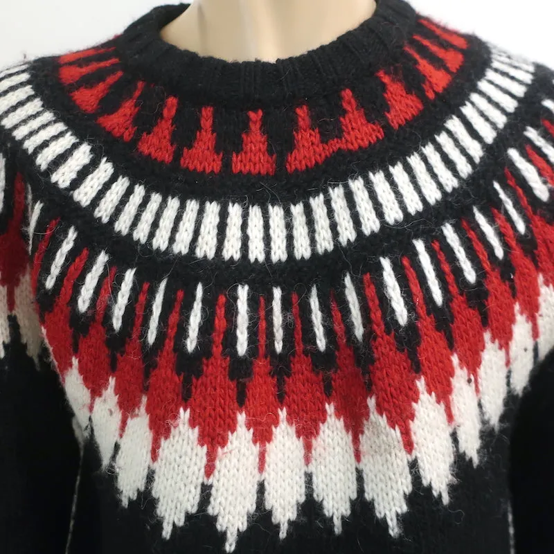 Polo Ralph Lauren Fair Isle Sweater Black Wool-Alpaca Size Medium
