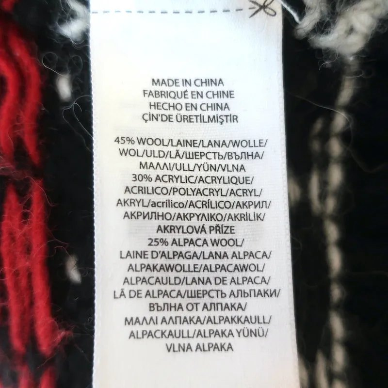 Polo Ralph Lauren Fair Isle Sweater Black Wool-Alpaca Size Medium