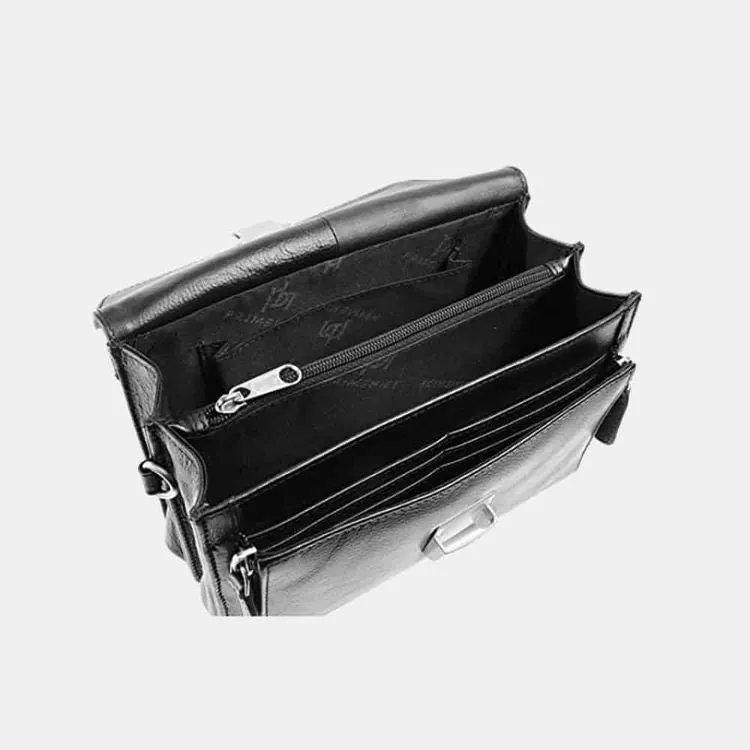 Prime Hide Men's Wrist Black Leather Clutch Bag