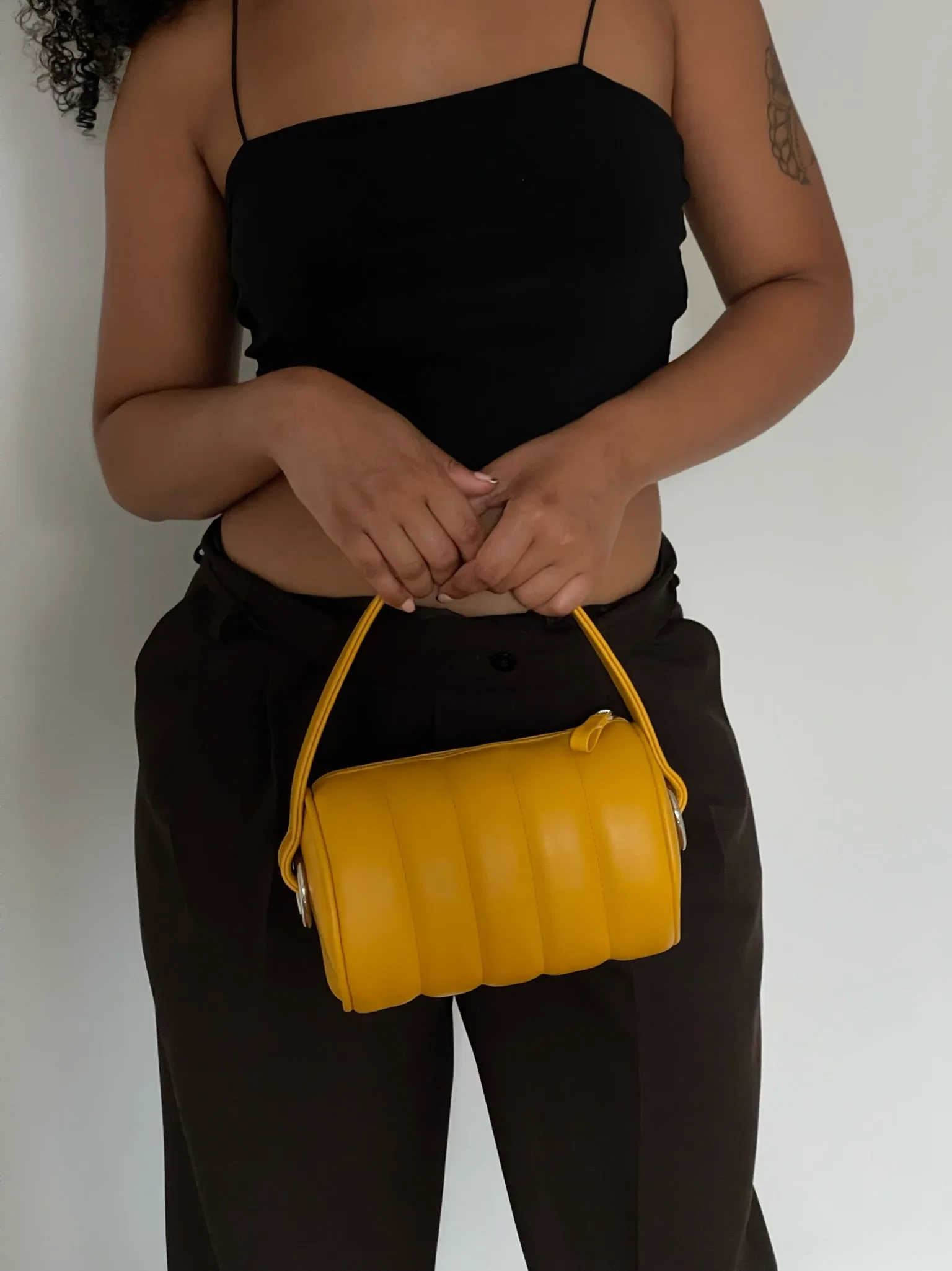 Quilted Mini Duffle Bag • Canary