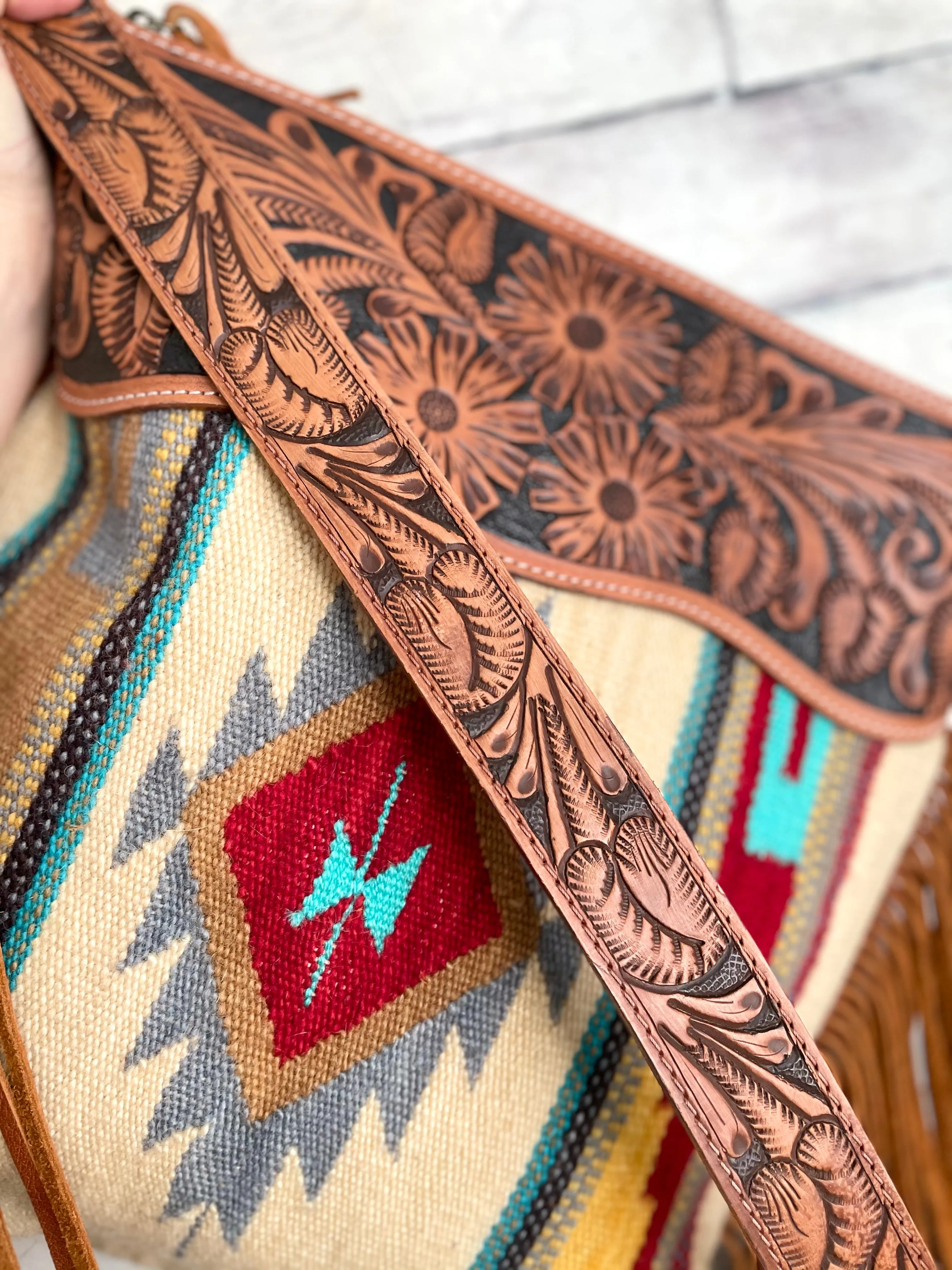 Red Diamond Aztec Wool Serape Handbag