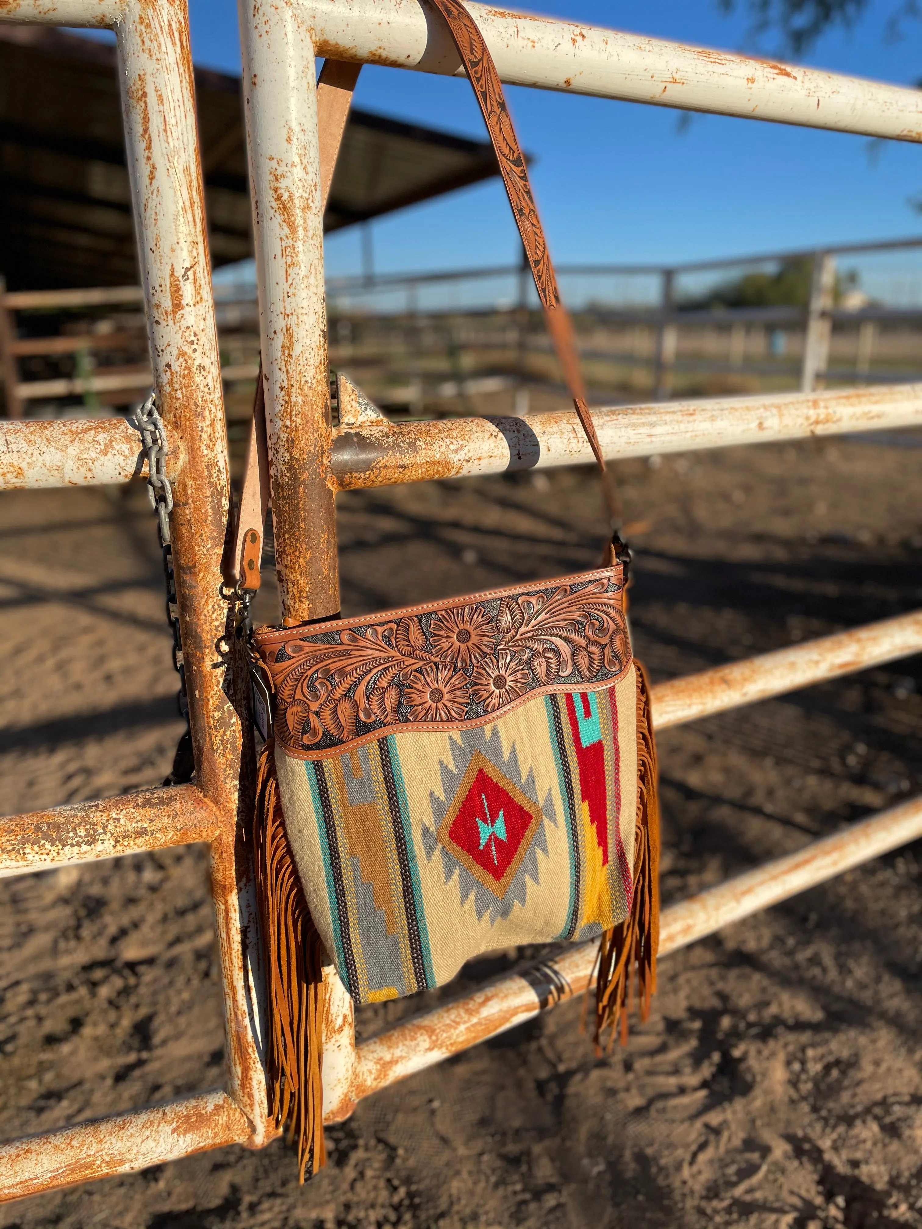 Red Diamond Aztec Wool Serape Handbag