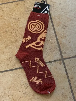 Red Sand Kokopelli Socks(sz 9-11) SK064