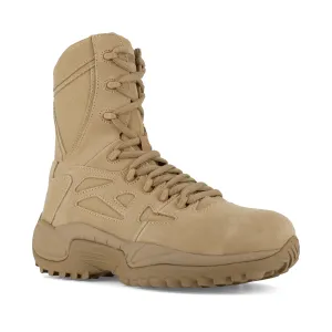 Reebok Men's Rapid Response RB 8" Comp Toe Side Zip Tactical Military Boot - Tan - RB8894