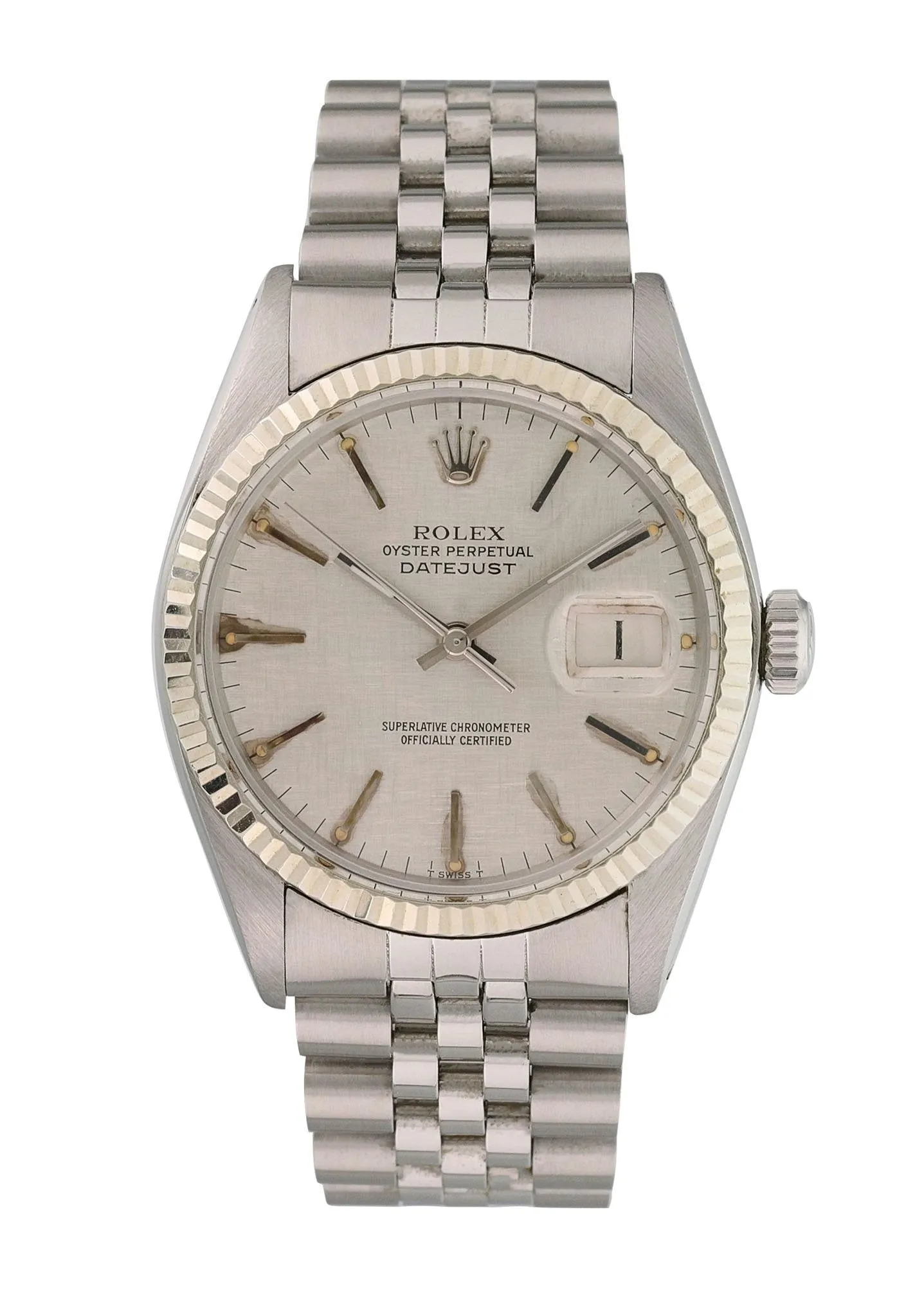 Rolex Datejust 16014 Linen Dial Mens Watch
