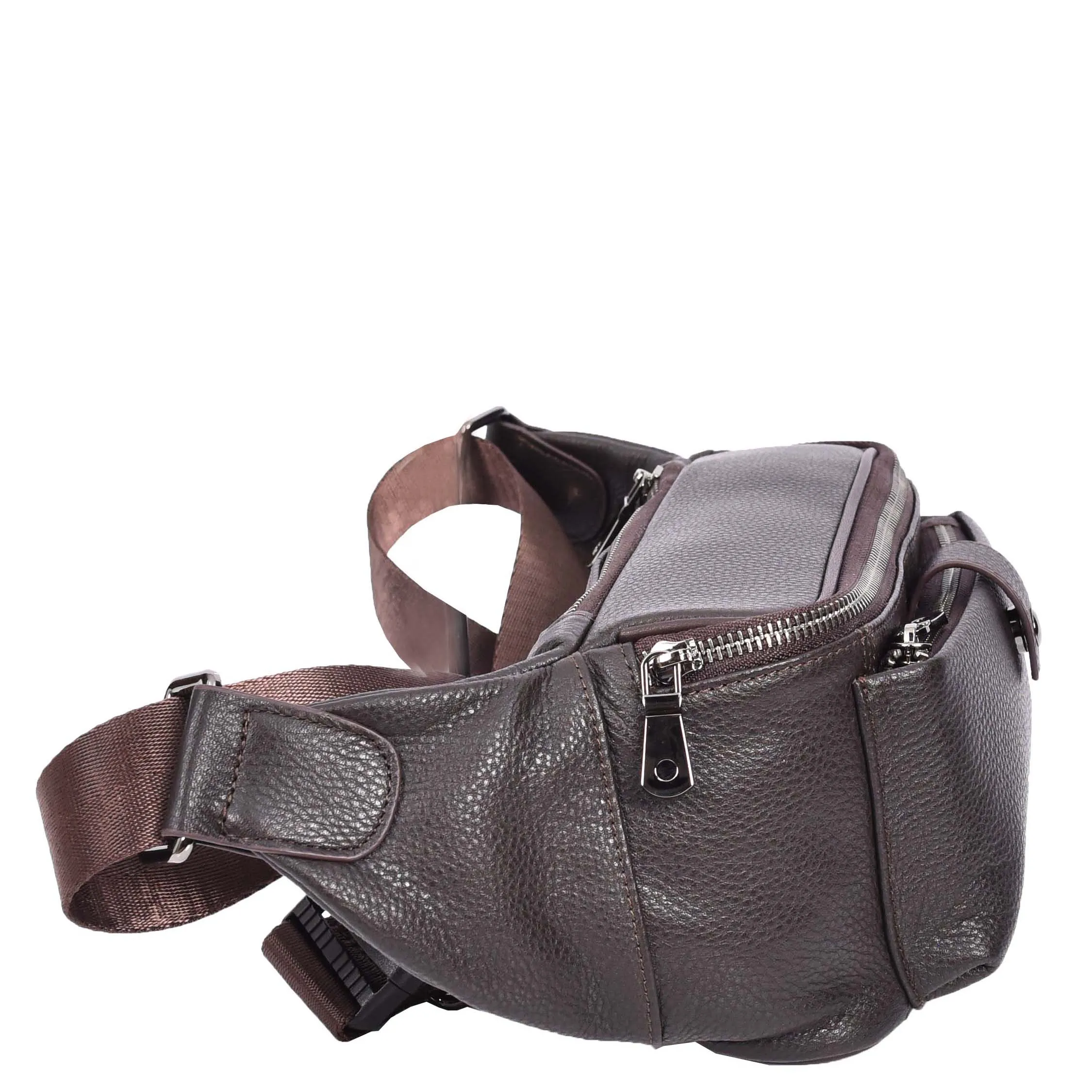 Runsack Real Leather Travel Waist Pack Bum Bag Brown