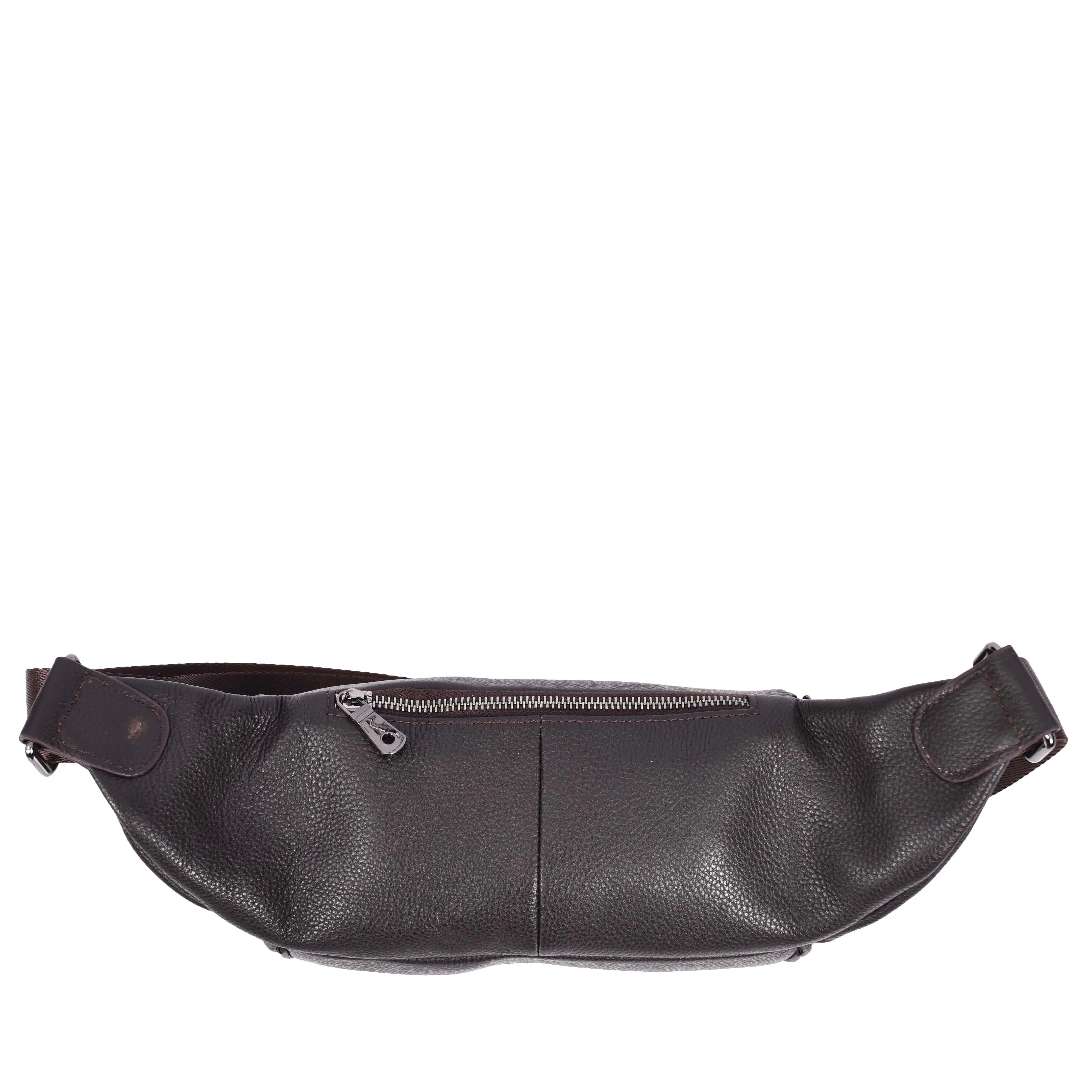 Runsack Real Leather Travel Waist Pack Bum Bag Brown