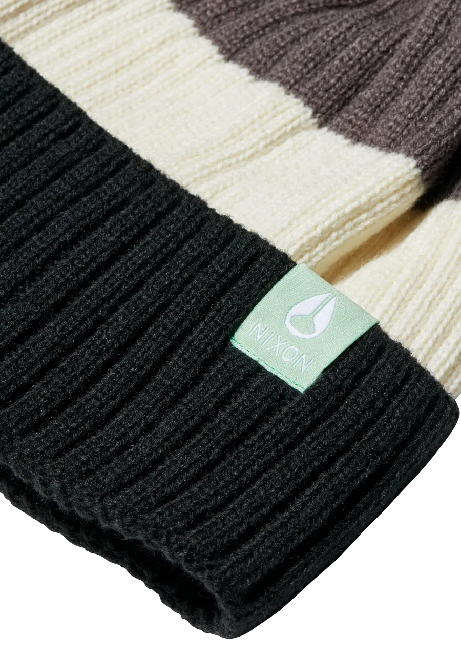 Schrader Pom Beanie - Dark Cedar / Red