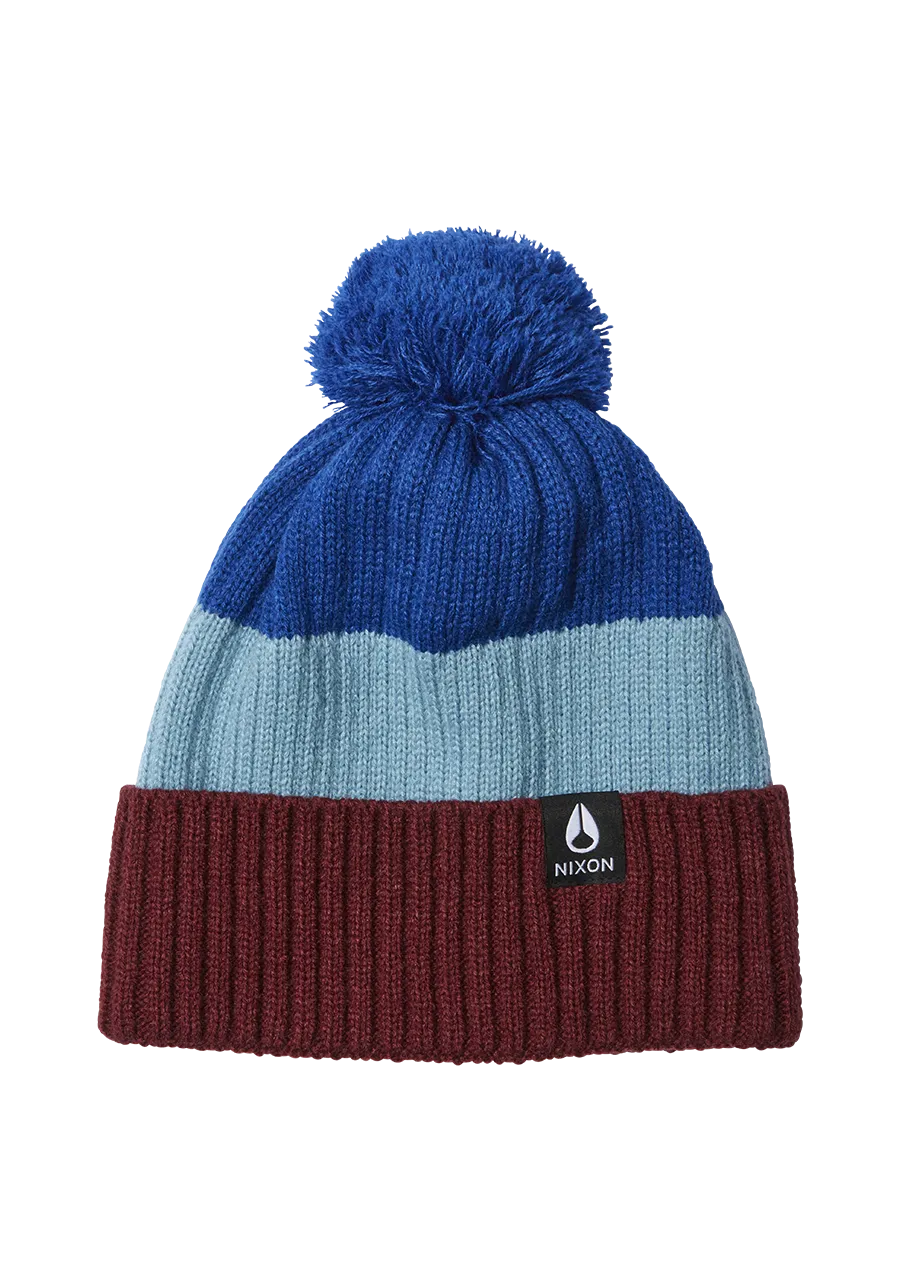 Schrader Pom Beanie - Dark Cedar / Red
