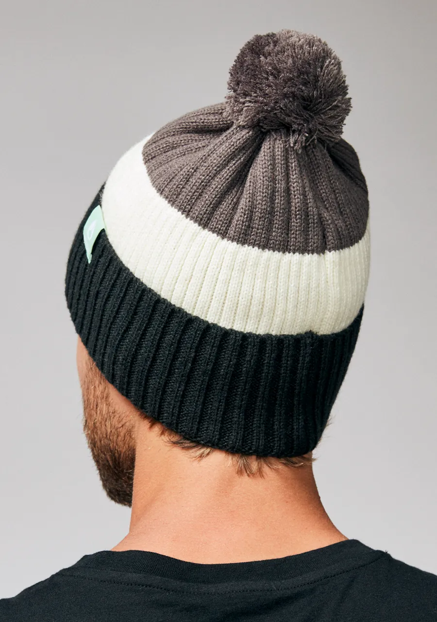 Schrader Pom Beanie - Dark Cedar / Red