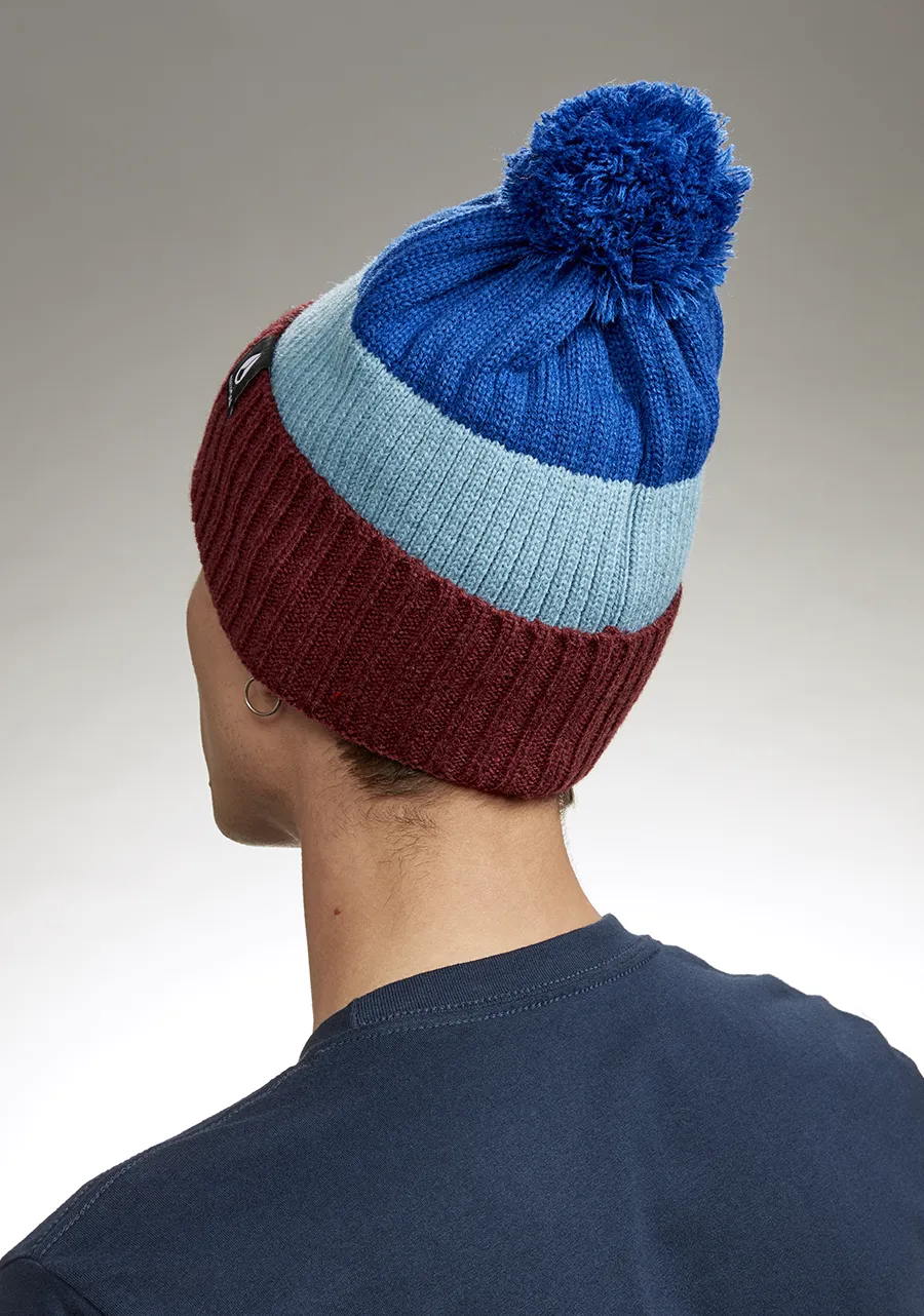 Schrader Pom Beanie - Dark Cedar / Red