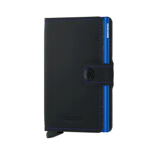 SECRID Miniwallet Leather - Matte Black & Blue
