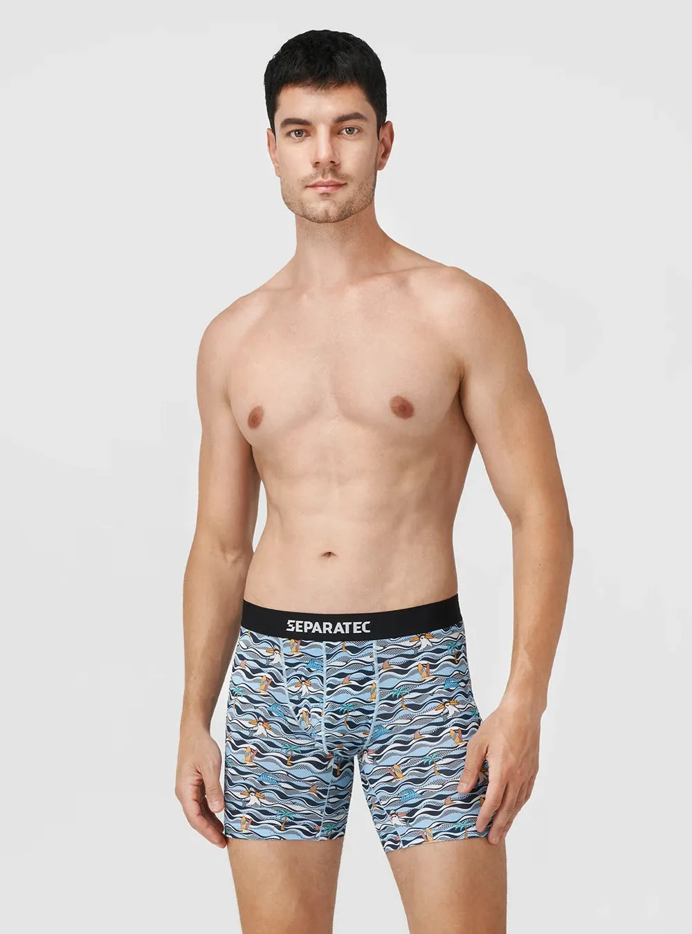 Shark and Lemon Printed Bamboo Rayon Boxer Briefs 3 Pack