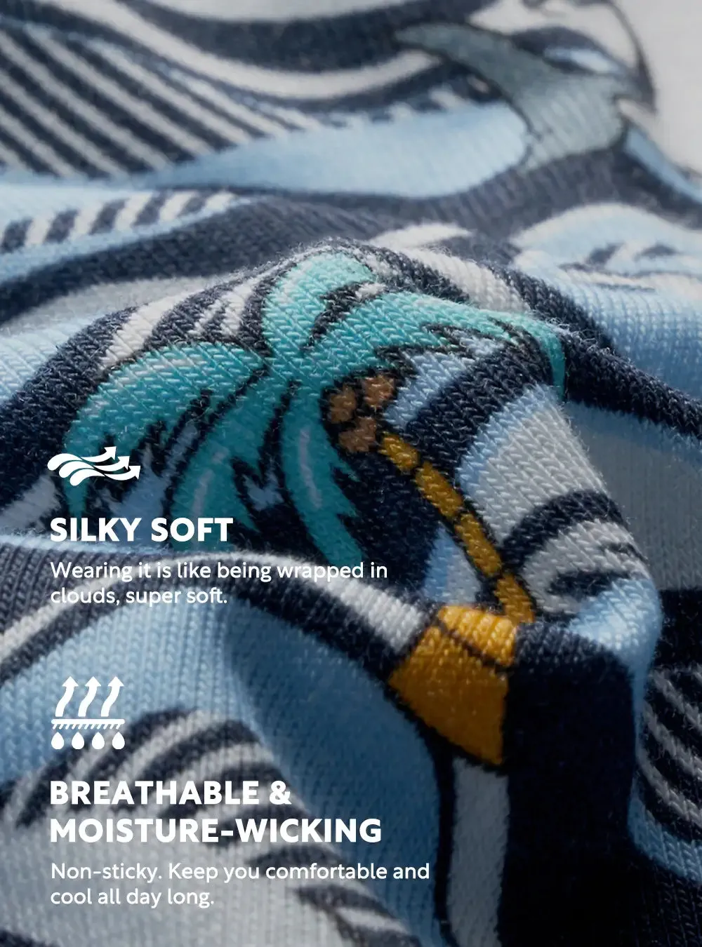 Shark and Lemon Printed Bamboo Rayon Boxer Briefs 3 Pack
