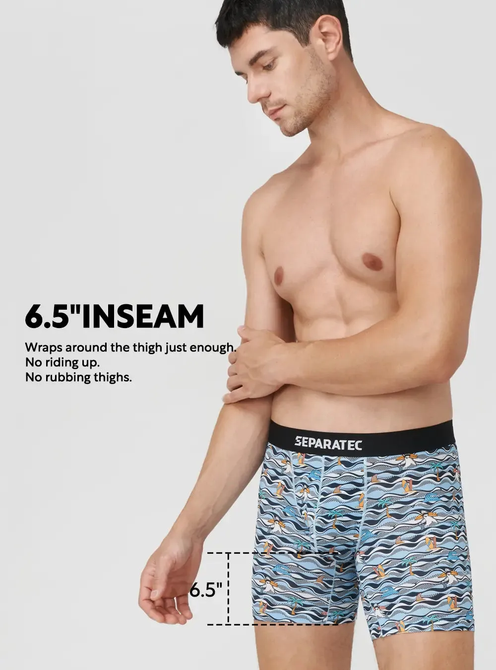 Shark and Lemon Printed Bamboo Rayon Boxer Briefs 3 Pack