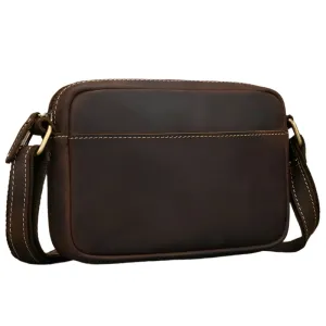 Small Men's Leather Retro Clutch Bag Casual Crossbody Bag