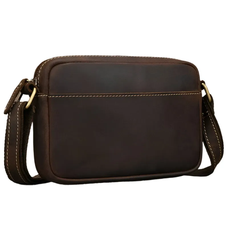 Small Men's Leather Retro Clutch Bag Casual Crossbody Bag